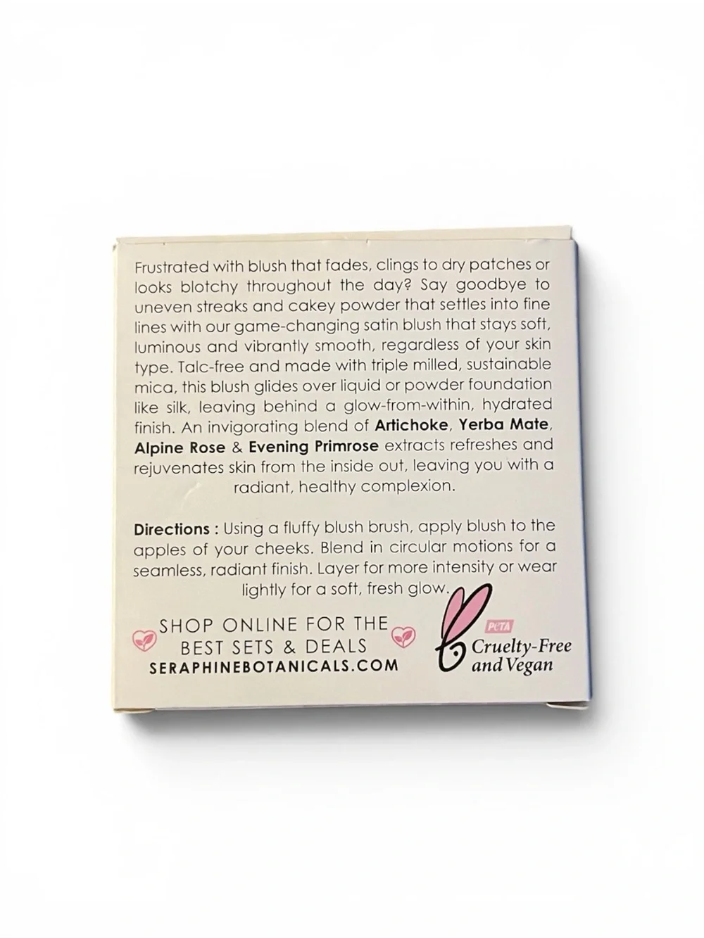 Seraphine Botanicals Tea + Rose Satin Blush Pomegranate NIB
